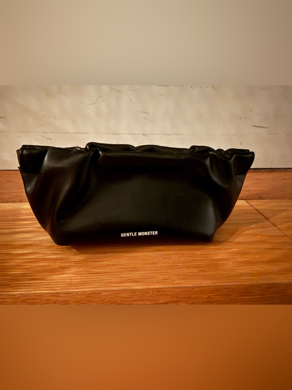 GENTLE MONSTER Black Soft Leather Toiletry Pouch